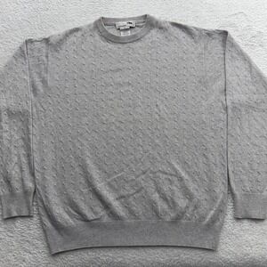 I Levrieri Men Cashmere Silk Cable Knit Sweater Gray Made in Italy Size M 889730